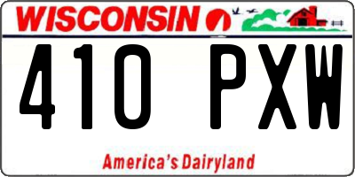 WI license plate 410PXW
