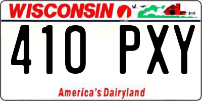 WI license plate 410PXY