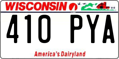 WI license plate 410PYA