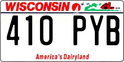 WI license plate 410PYB