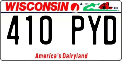 WI license plate 410PYD