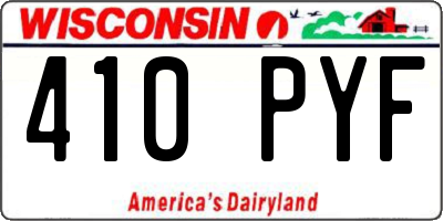 WI license plate 410PYF
