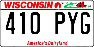 WI license plate 410PYG