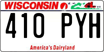 WI license plate 410PYH
