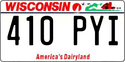 WI license plate 410PYI
