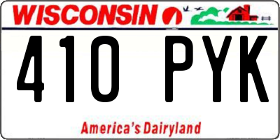 WI license plate 410PYK
