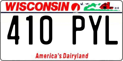 WI license plate 410PYL