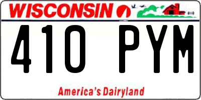 WI license plate 410PYM