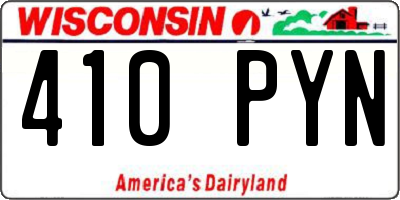 WI license plate 410PYN