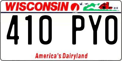 WI license plate 410PYO