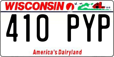 WI license plate 410PYP