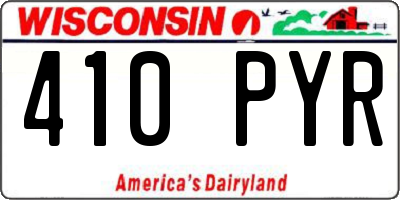 WI license plate 410PYR