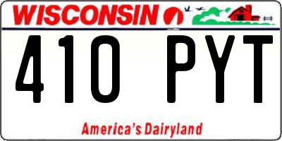 WI license plate 410PYT