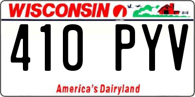 WI license plate 410PYV