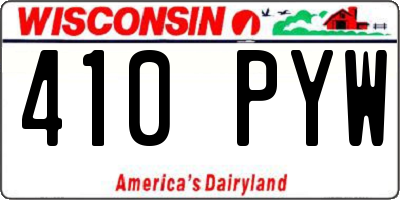 WI license plate 410PYW