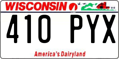 WI license plate 410PYX