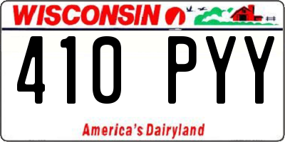 WI license plate 410PYY