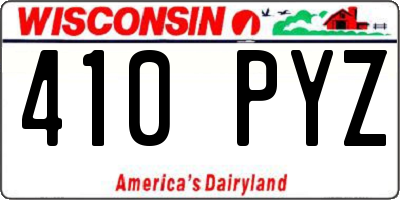 WI license plate 410PYZ