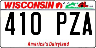 WI license plate 410PZA
