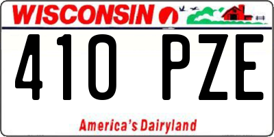 WI license plate 410PZE
