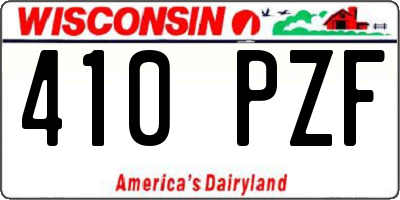 WI license plate 410PZF