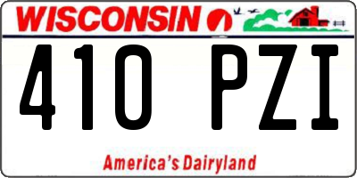 WI license plate 410PZI