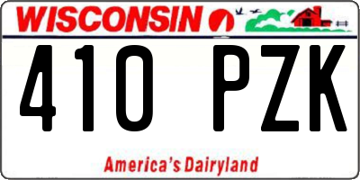 WI license plate 410PZK