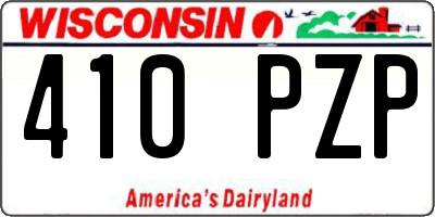 WI license plate 410PZP