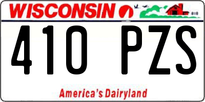 WI license plate 410PZS