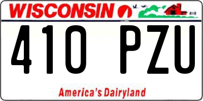 WI license plate 410PZU