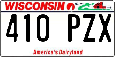 WI license plate 410PZX