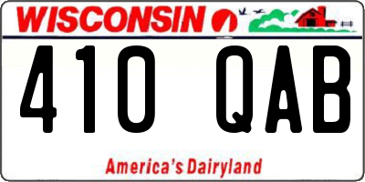 WI license plate 410QAB