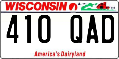 WI license plate 410QAD