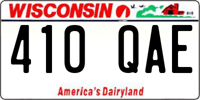 WI license plate 410QAE