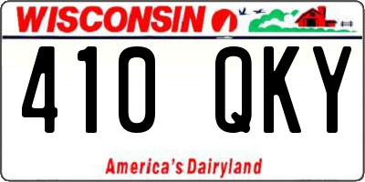 WI license plate 410QKY