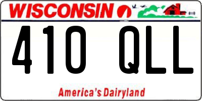 WI license plate 410QLL