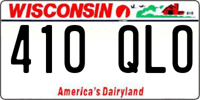 WI license plate 410QLO