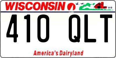WI license plate 410QLT