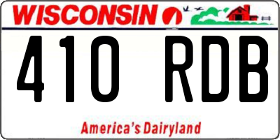 WI license plate 410RDB
