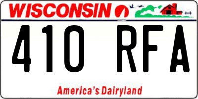 WI license plate 410RFA