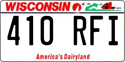 WI license plate 410RFI