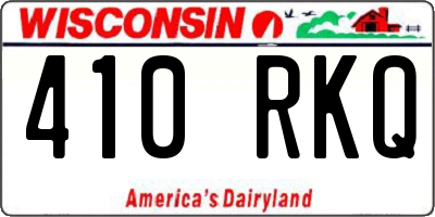 WI license plate 410RKQ