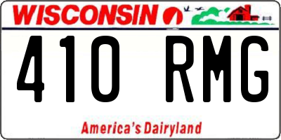 WI license plate 410RMG