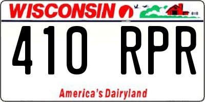WI license plate 410RPR