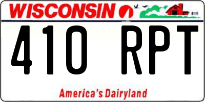 WI license plate 410RPT