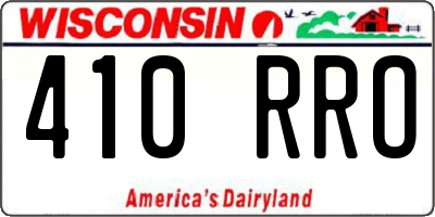 WI license plate 410RRO
