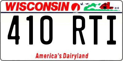 WI license plate 410RTI