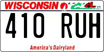 WI license plate 410RUH
