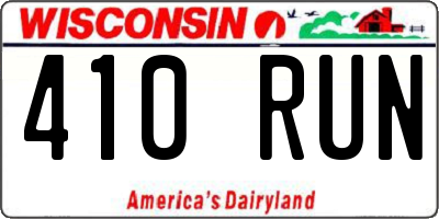 WI license plate 410RUN