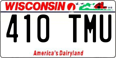 WI license plate 410TMU